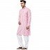 Striped Cotton Kurta for Men- Pink-White Striped Cotton Kurta for Men- Pink-White