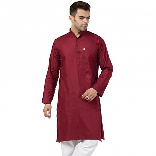 Cotton Kurta for Men- Maroon