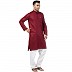 Cotton Kurta for Men- Maroon Cotton Kurta for Men- Maroon