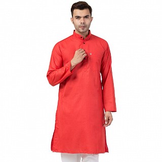 Cotton Kurta for Men- Rust