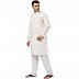 Dotted Cotton Kurta for Men- Cream Dotted Cotton Kurta for Men- Cream