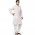 Dotted Cotton Kurta for Men- Cream Dotted Cotton Kurta for Men- Cream