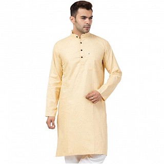 Cotton Kurta for Men- Light Yellow