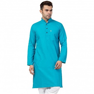 Cotton Kurta for Men- Blue