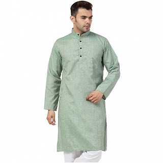 Cotton Kurta for Men- Olive Green