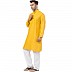 Striped Cotton Kurta for Men- Yellow Striped Cotton Kurta for Men- Yellow