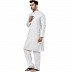 Cotton Kurta for Men- White-Grey Cotton Kurta for Men- White-Grey
