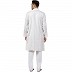 Cotton Kurta for Men- White-Grey Cotton Kurta for Men- White-Grey