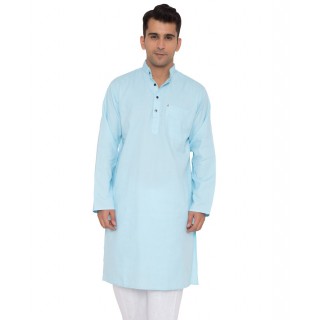 Men's Cotton Kurta- Sky Blue