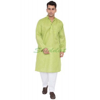 Men's Cotton Kurta- Green