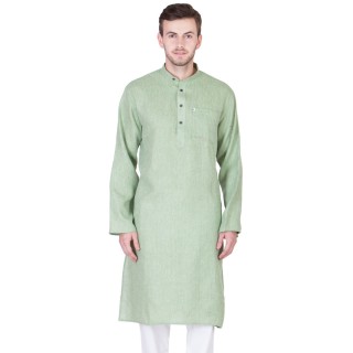 Khadi Cotton Kurta-Pixie Green