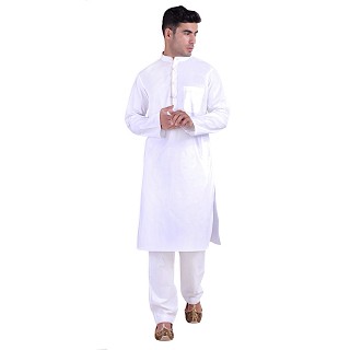 Designer Cotton kurta for men- White