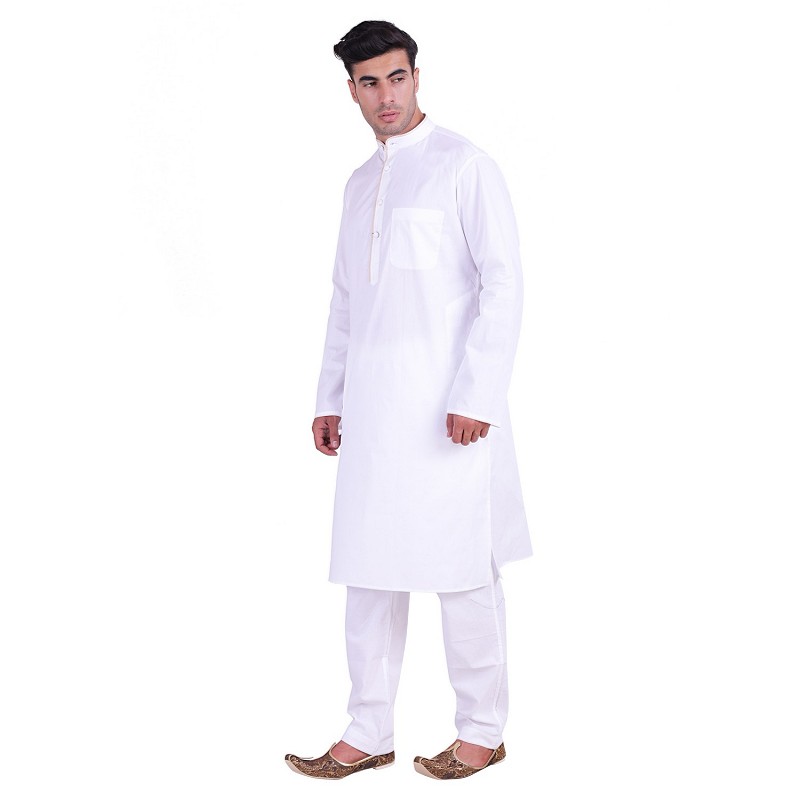 White Cotton kurta online- Buy designer cotton long kurta for men | shi...