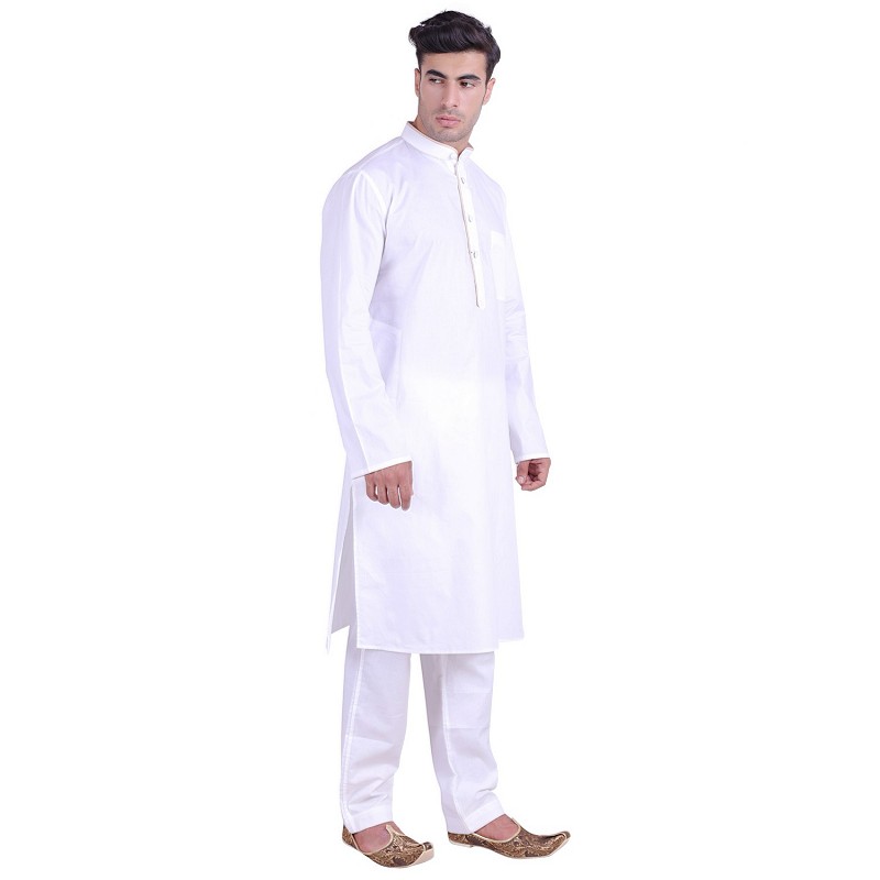 White Cotton kurta online- Buy designer cotton long kurta for men | shi...