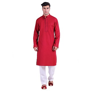 Latest Design cotton kurta for men- Red