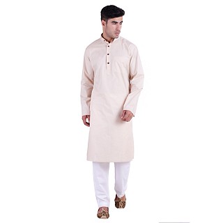 Cotton lawn Kurta for men- Light Beige