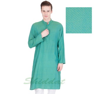 Fountain Blue long Kurta - Cotton dobby fabric