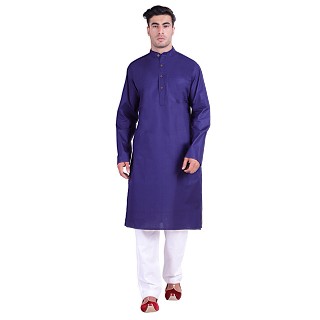 Cotton lawn Kurta for men- Blue