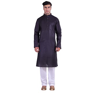 Cotton lawn Kurta for men- Black