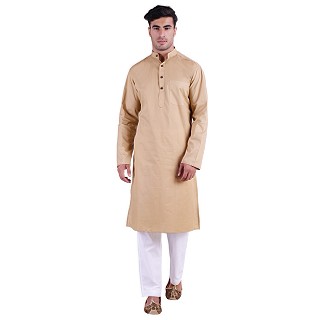 Cotton lawn Kurta for men- Sand