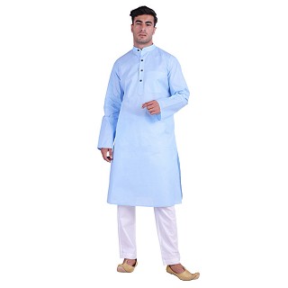 Cotton lawn Kurta for men- Sky Blue