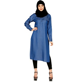 Full sleeves denim kurti 