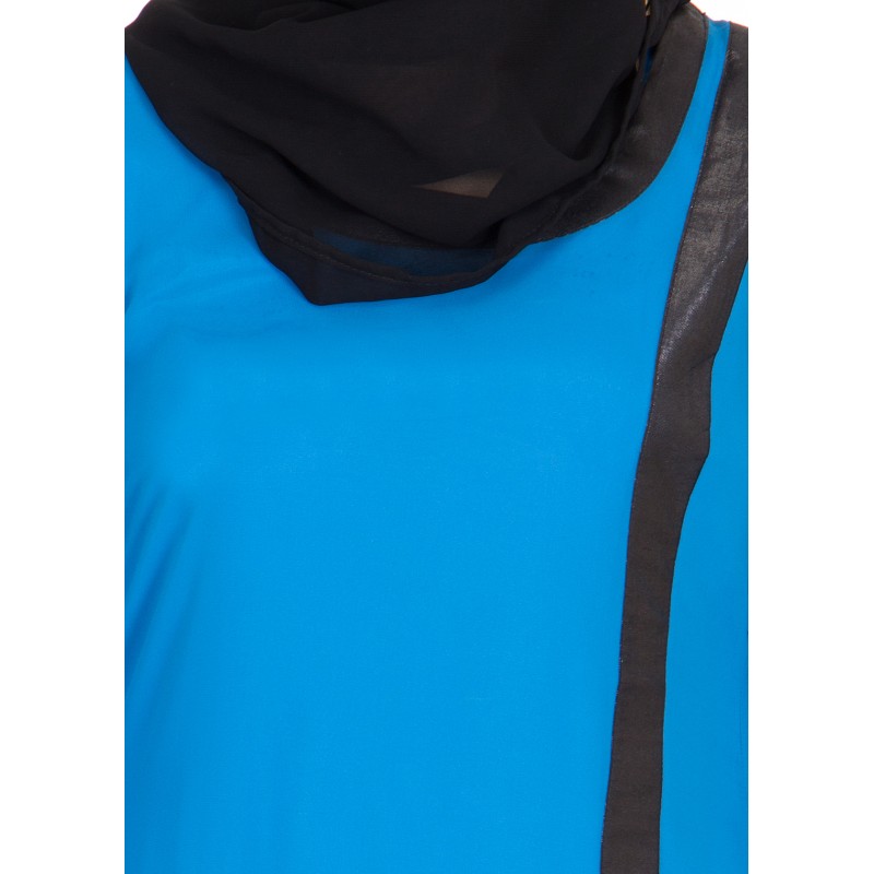Women's Kurta online in India- Blue Colored with Black 