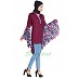 Kurti with Bell sleeves- Purple Kurti with Bell sleeves- Purple