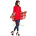 Kurti with bell sleeves- Red Kurti with bell sleeves- Red