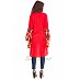 Kurti with bell sleeves- Red Kurti with bell sleeves- Red