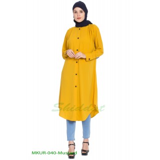 Front open Kurti- Mustard color