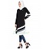 Designer Striped Kurti -Black Designer Striped Kurti -Black