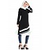 Designer Striped Kurti -Black Designer Striped Kurti -Black