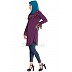 Contrast Ruffles and Bell Sleeves Kurti - Purple Contrast Ruffles and Bell Sleeves Kurti - Purple