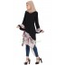 Designer Kurti with contrast bottom| Black-Beige Designer Kurti with contrast bottom| Black-Beige