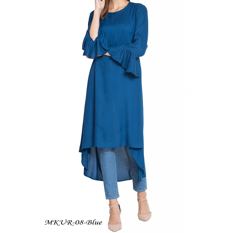 Monochrome Bell Sleeve Kurti - LASTINCH