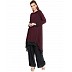 Double layered Kurti- Black-Maroon