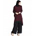 Double layered Kurti- Black-Maroon