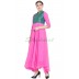 Anarkali dress - Pink with green brocade printed Anarkali dress - Pink with green brocade printed