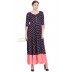 Anarkali dress - Navy Blue With Pink dots Anarkali dress - Navy Blue With Pink dots