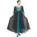 Anarkali dress - Black Dotted with Green brocade print Anarkali dress - Black Dotted with Green brocade print