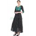 Anarkali dress - Black Dotted with Green brocade print Anarkali dress - Black Dotted with Green brocade print