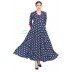 Anarkali dress - Navy blue with white print Anarkali dress - Navy blue with white print