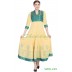 Anarkali dress - Yellow with Firozi brocked Anarkali dress - Yellow with Firozi brocked