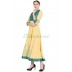 Anarkali dress - Yellow with Firozi brocked Anarkali dress - Yellow with Firozi brocked