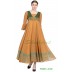 Anarkali dress - Mustard Yellow With Firozi Brocade print Anarkali dress - Mustard Yellow With Firozi Brocade print