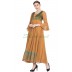 Anarkali dress - Mustard Yellow With Firozi Brocade print Anarkali dress - Mustard Yellow With Firozi Brocade print