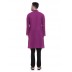 Solid cotton kurta for men - Dark Magenta