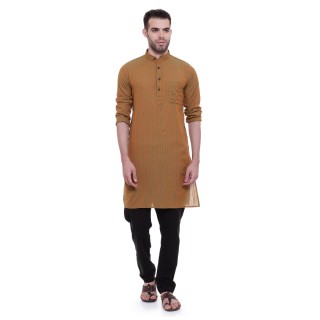 Long Kurta - Heena colored in cotton fabric