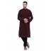 Long Kurta - Maroon colored in cotton fabric